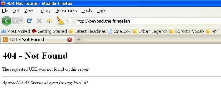 Browser window displaying 404 NOT FOUND error message